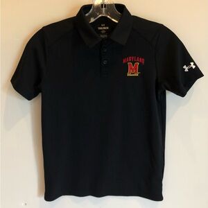 Under Armour Youth Maryland Terrapins Golf Polo, Black, Size YM.